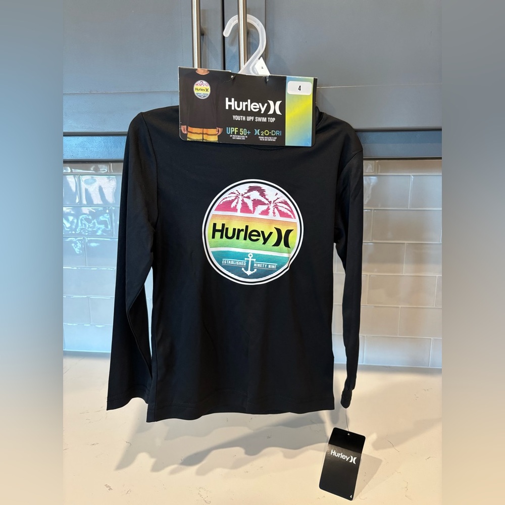 NWT Toddler Hurley UPF 50+ Swim Shirt Long Sleeve Sz 4T